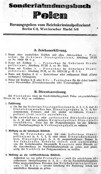 Przygotowana przez SS lista nazwisk Polaków przeznaczonych do likwidacj